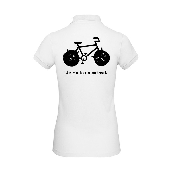 cat-cat bike - Polo femme bio humour velo - Thème t shirt  et sweat  original pour  Femme -