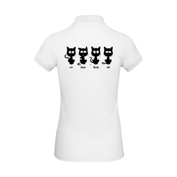 T shirt humour chat - un deux trois cat - B&C - Inspire Polo /women -