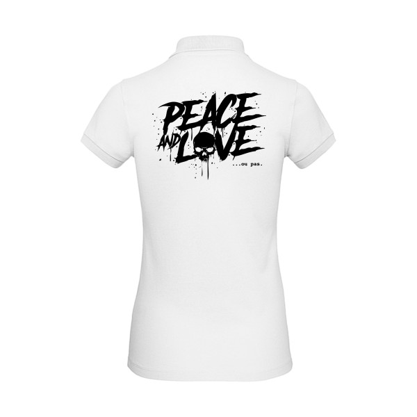 Peace or no peace - T shirt tête de mort Femme - modèle B&C - Inspire Polo /women -