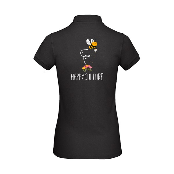 happy-  T shirt humoristique - Modèle Polo femme bio de chez B&C - Inspire Polo /women