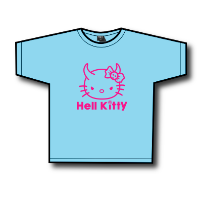 T Shirt enfant Hell Kitty enfer hellokitty demon chat detournement parodie animaux dark flex