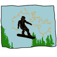 Snowboarder Fly Away V2