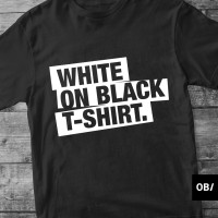 White on black t-shirt