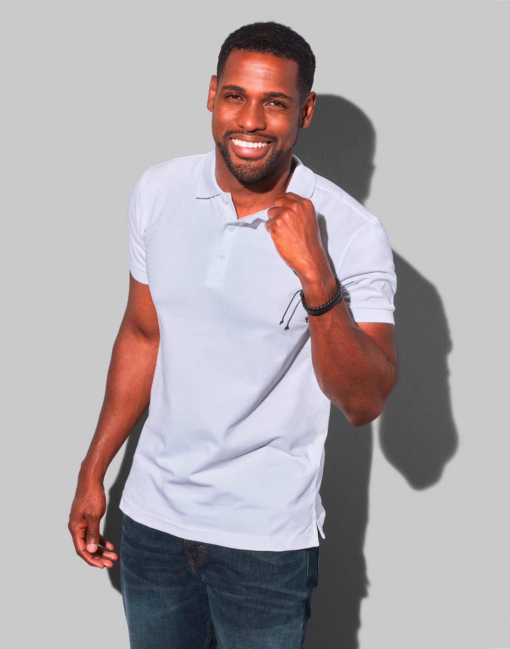 Polo homme manches courtes Stedman - T col V